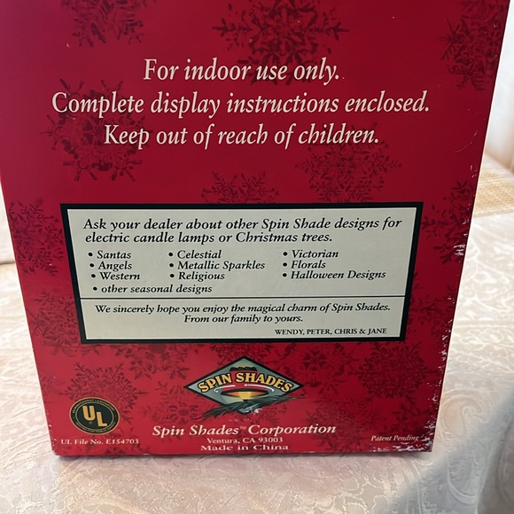 SPIN SHADES REVOLVING CHRISTMAS LAMP SHADES Santa Set Of 3 Shades NIB Flowers - Picture 5 of 6